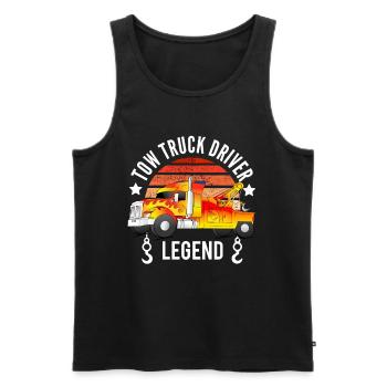 Tow truck driver legend - Men's Premium Organic Tank Top - black - Front - AI Model Male 178 light (178cm)