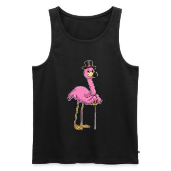 Canne de marche pour les retraités flamants roses - Débardeur bio Premium Homme - noir - Devant - AI Model Male 178 light (178cm)