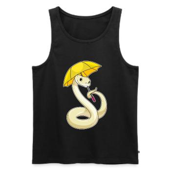 Parapluie serpent - Débardeur bio Premium Homme - noir - Devant - AI Model Male 178 light (178cm)