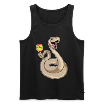 Snake Musician Rattle Music - Men's Premium Organic Tank Top - black - Front - AI Model Male 178 light (178cm)