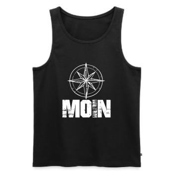 Moin Anker Shirt Nordsee Style Geschenk Gift - Männer Premium Bio Tank Top - Schwarz - Vorne - Michal (187cm)