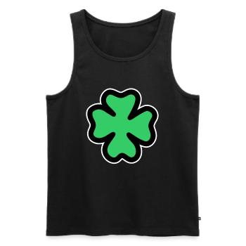 four-leaf clover - Men's Premium Organic Tank Top - black - Front - Michal (187cm)