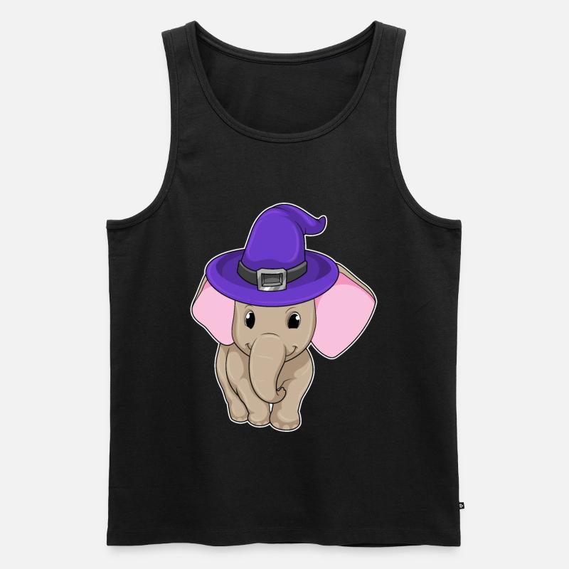 Elefant als Zauberer - Männer Premium Bio Tank Top - Schwarz
