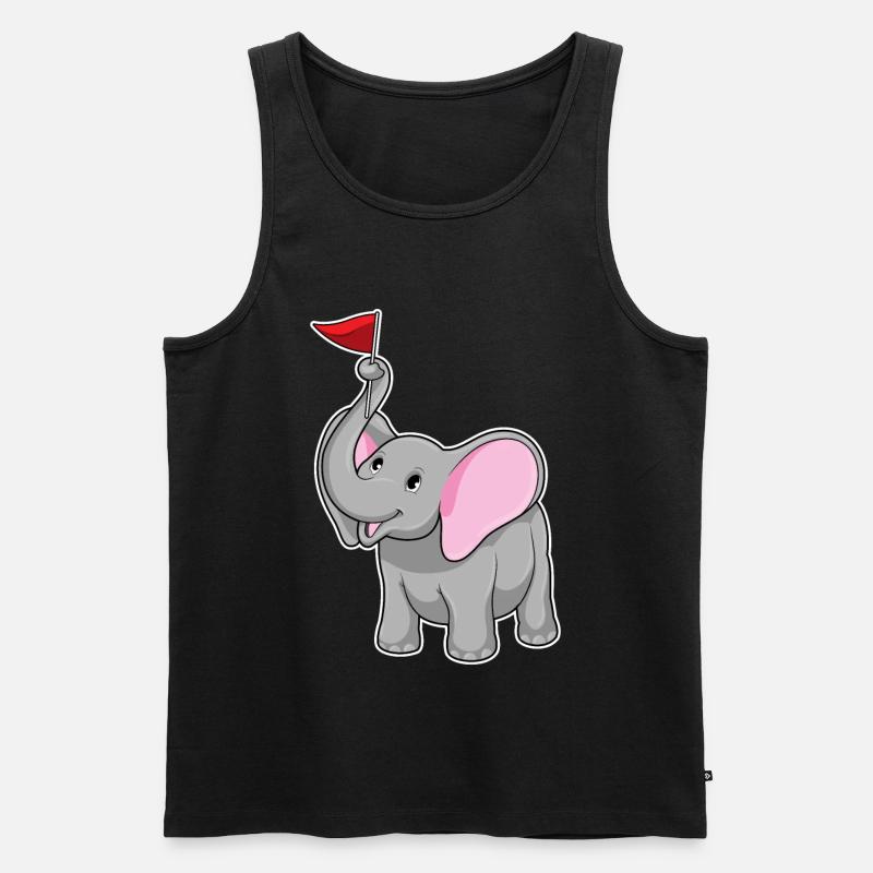 Éléphant avec drapeau - Débardeur bio Premium Homme - noir