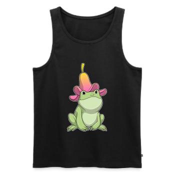 Frosch Plumeria - Männer Premium Bio Tank Top - Schwarz - Vorne - AI Model Male 178 light (178cm)