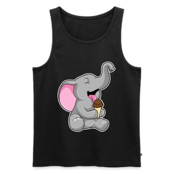 Elefant Waffeleis - Men's Premium Organic Tank Top - black - Front - Michal (187cm)