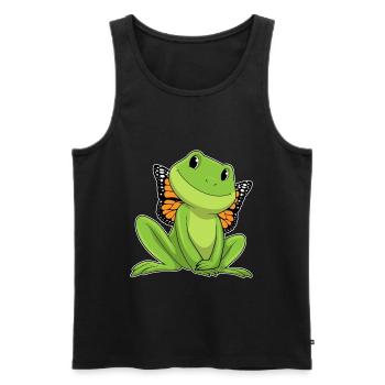 Ailes de papillon grenouille - Débardeur bio Premium Homme - noir - Devant - AI Model Male 178 light (178cm)