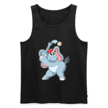 Elephant Baseball - Débardeur bio Premium Homme - noir - Devant - Michal (187cm)