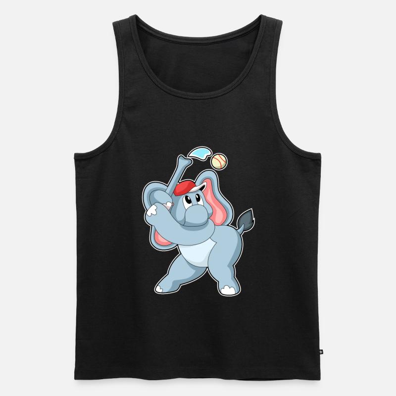 Elefant Baseball - Männer Premium Bio Tank Top - Schwarz