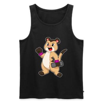 Erdmännchen Bodybuilder Hantel Bodybuilding - Männer Premium Bio Tank Top - Schwarz - Vorne - Michal (187cm)