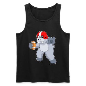 Nilpferd American Football Sport - Männer Premium Bio Tank Top - Schwarz - Vorne - Michal (187cm)