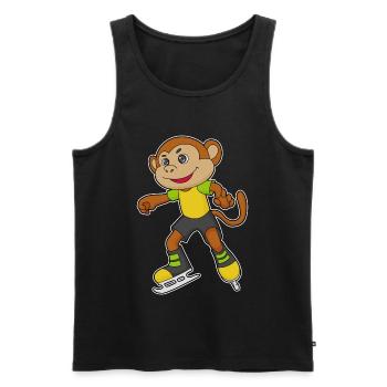 Affe Eislaufen Schlittschuhe - Men's Premium Organic Tank Top - black - Front - AI Model Male 178 light (178cm)