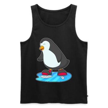 Pinguin Eislaufen Schlittschuhe - Männer Premium Bio Tank Top - Schwarz - Vorne - Michal (187cm)