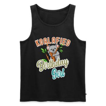 Koalafied Birthday Girls Qualified Pun Cute and Fu - Men's Premium Organic Tank Top - black - Front - Michal (187cm)