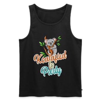 Koalafied to Party Qualified Pun Cute and Funny Ko - Men's Premium Organic Tank Top - black - Front - Michal (187cm)