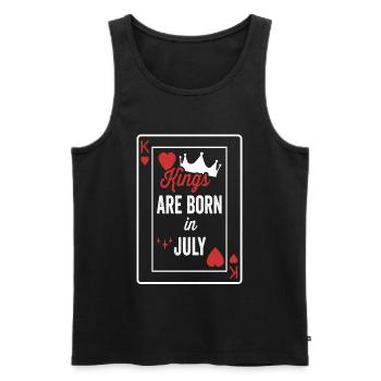 Kings Are Born In July Birthday Date Boys Men - Men's Premium Organic Tank Top - black - Front - Michal (187cm)