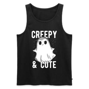 Creepy And Cute Kawaii Ghost Halloween Costumes - Men's Premium Organic Tank Top - black - Front - Michal (187cm)