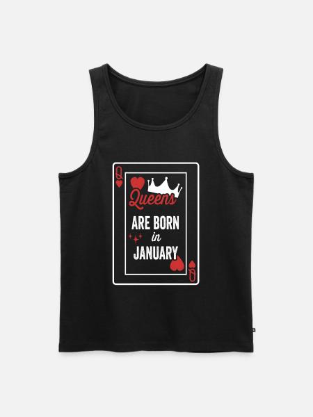 Drottningar är födda i januari Födelsedag Datum Girls Wom - Ekologisk premium tanktopp herr - svart