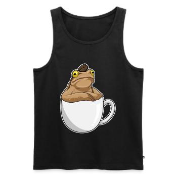 Frog Coffee Coffee Bean - Men's Premium Organic Tank Top - black - Front - AI Model Male 178 light (178cm)