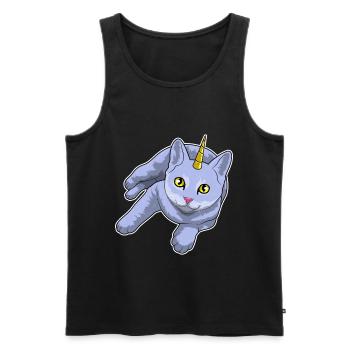 Katze Einhorn - Männer Premium Bio Tank Top - Schwarz - Vorne - Michal (187cm)