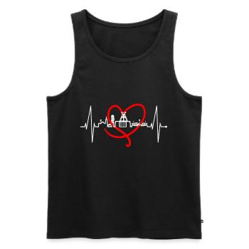 Bochum Herzschlag Bochumer Skyline Heimat Ruhrpott - Männer Premium Bio Tank Top - Schwarz - Vorne - Michal (187cm)