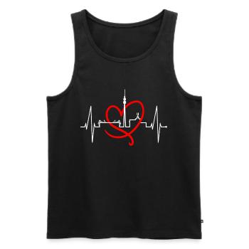Dortmund Skyline Herzschlag Stadion Fan Dortmunder - Männer Premium Bio Tank Top - Schwarz - Vorne - AI Model Male 178 light (178cm)