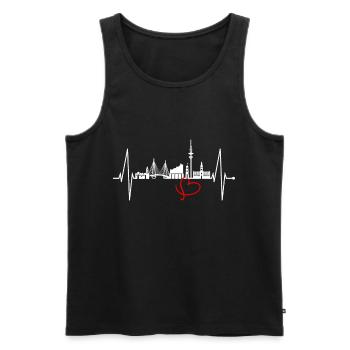 Hamburg Skyline Heartbeat Hamburg Dear Fan - Men's Premium Organic Tank Top - black - Front - AI Model Male 178 light (178cm)