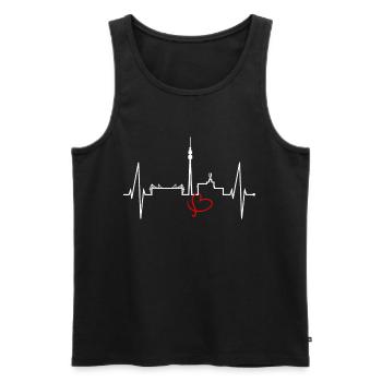 Dortmund Skyline Herzschlag Stadion Fan Dortmunder - Männer Premium Bio Tank Top - Schwarz - Vorne - AI Model Male 178 light (178cm)