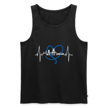 Bochum Herzschlag Bochumer Skyline Heimat Ruhrpott - Männer Premium Bio Tank Top - Schwarz - Vorne - Michal (187cm)