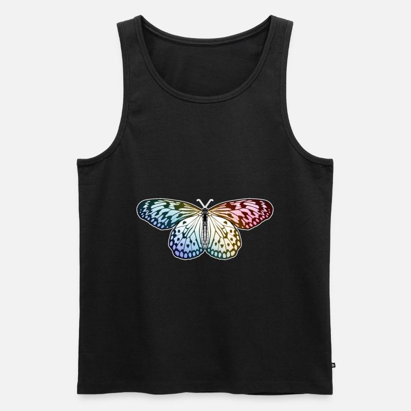 Schmetterling Regenbogen - Männer Premium Bio Tank Top - Schwarz