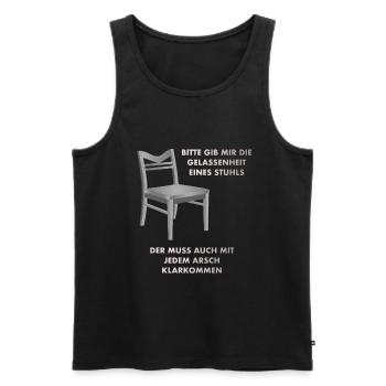 Gelassenheit eines Stuhls - Männer Premium Bio Tank Top - Schwarz - Vorne - AI Model Male 178 light (178cm)