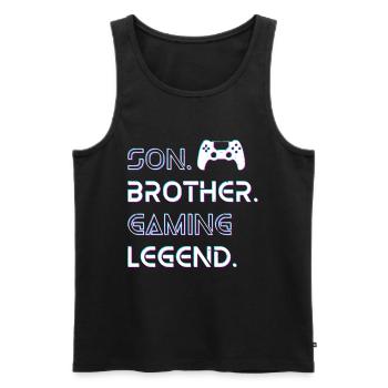 Son Brother Gaming Legend Young Gamer Gift - Men's Premium Organic Tank Top - black - Front - AI Model Male 178 light (178cm)