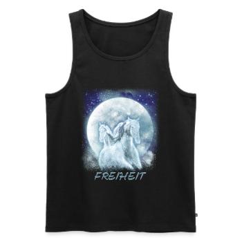 Pferde Mädchen Freiheit - Männer Premium Bio Tank Top - Schwarz - Vorne - Michal (187cm)