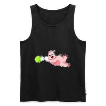 Boule de bowling de cochon - Débardeur bio Premium Homme - noir - Devant - Michal (187cm)