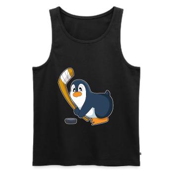 Pinguin Eishockey Eishockeyschläger - Männer Premium Bio Tank Top - Schwarz - Vorne - Michal (187cm)