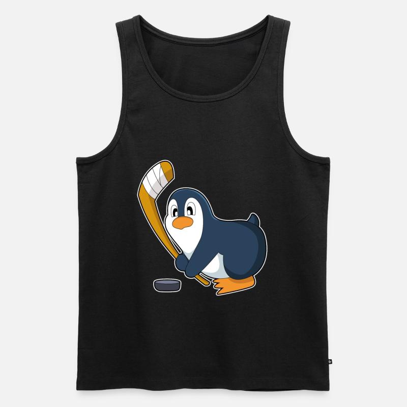 Pinguin Eishockey Eishockeyschläger - Männer Premium Bio Tank Top - Schwarz