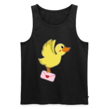 Lettre du facteur canard - Débardeur bio Premium Homme - noir - Devant - Michal (187cm)