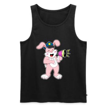 Hase Polizist Mikrofon Polizei - Männer Premium Bio Tank Top - Schwarz - Vorne - AI Model Male 178 light (178cm)