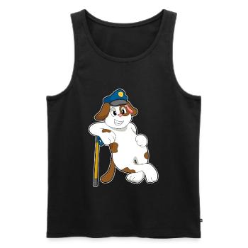 Police des Chiens Police Cap Police - Débardeur bio Premium Homme - noir - Devant - AI Model Male 178 light (178cm)
