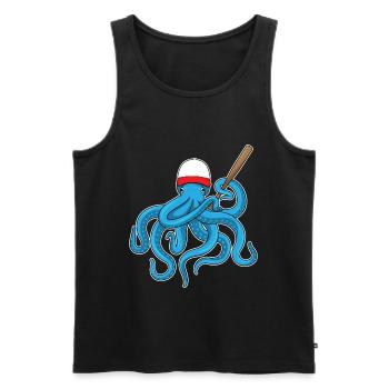 Octopus Baseball Baseball Bat - Men's Premium Organic Tank Top - black - Front - AI Model Male 178 light (178cm)