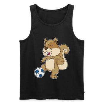 Écureuil Joueur de football Football - Débardeur bio Premium Homme - noir - Devant - Michal (187cm)