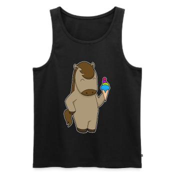 Pferd Waffeleis - Männer Premium Bio Tank Top - Schwarz - Vorne - AI Model Male 178 light (178cm)