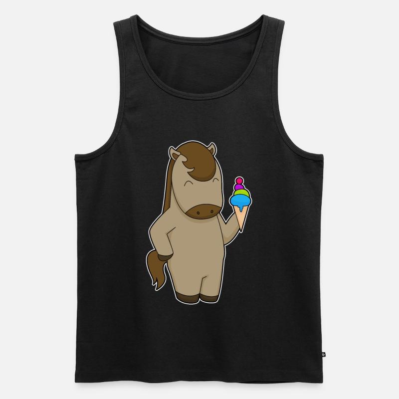 Pferd Waffeleis - Männer Premium Bio Tank Top - Schwarz