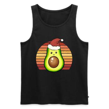 Avocado Christmas Hat Christmas Gift - Men's Premium Organic Tank Top - black - Front - Michal (187cm)