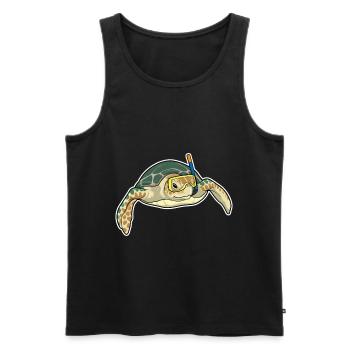 Plongée en snorkeling pour plongeurs de tortue - Débardeur bio Premium Homme - noir - Devant - Michal (187cm)
