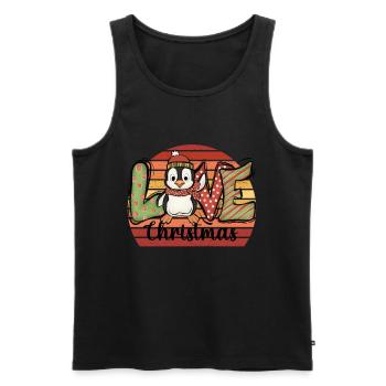 Christmas Penguin Penguin Christmas Gift - Men's Premium Organic Tank Top - black - Front - Michal (187cm)