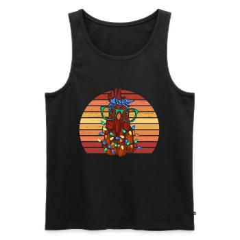 Chicken Mom Christmas Chicken Christmas Gift - Men's Premium Organic Tank Top - black - Front - Michal (187cm)