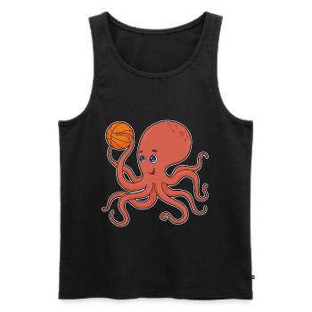 Krake Basketballspieler Basketball - Männer Premium Bio Tank Top - Schwarz - Vorne - Michal (187cm)