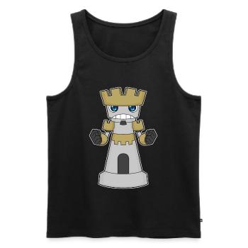 Pièce d’échecs Tour d’échecs - Débardeur bio Premium Homme - noir - Devant - Michal (187cm)
