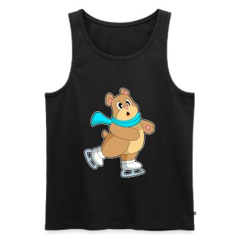 Bear Ice Skating Skates - Men's Premium Organic Tank Top - black - Front - Michal (187cm)